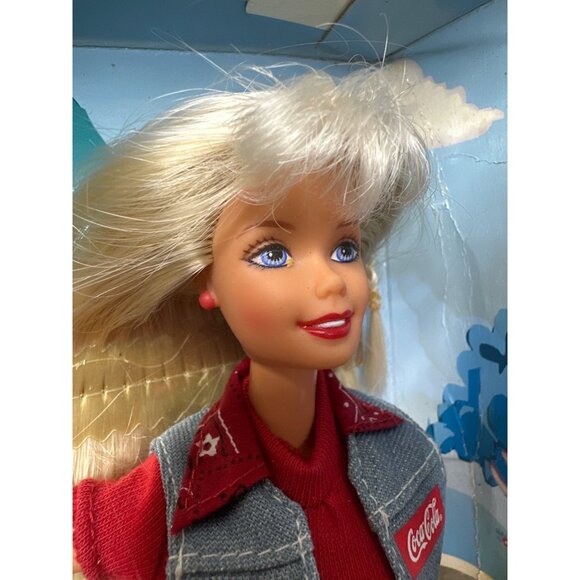 Mattel 1997 Coca-Cola Barbie With Red Gingham Pants Vest & Accessories - Picture 2 of 8